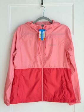 Columbia Two-Tone Pink Hooded Windbreaker Jacket